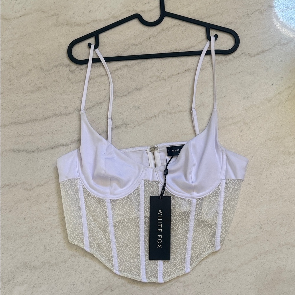 White Fox Boutique White Mesh Tank Top